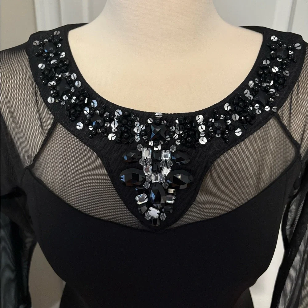 Elegant Black Cocktail Dress, size 10 - Picture 2 of 8